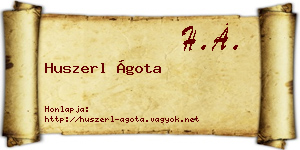 Huszerl Ágota névjegykártya